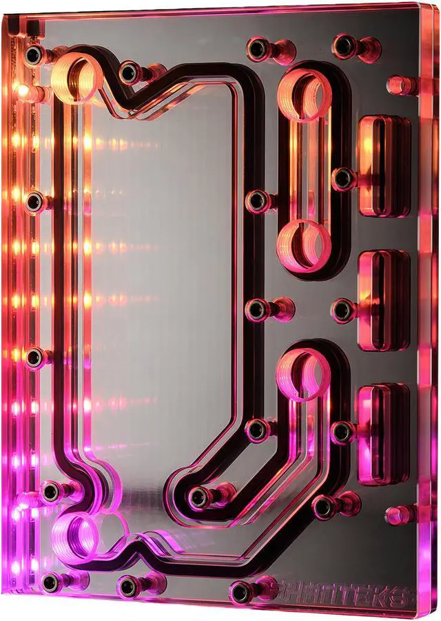 Alt view image 3 of 9 - Phanteks Glacier D120 Universal Distribution Plate, Mirror Acrylic Backplate, Digital-RGB LED