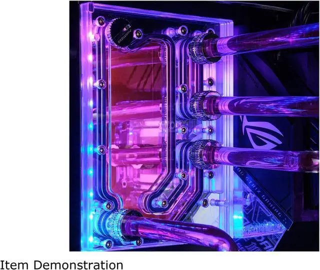Alt view image 7 of 9 - Phanteks Glacier D120 Universal Distribution Plate, Mirror Acrylic Backplate, Digital-RGB LED
