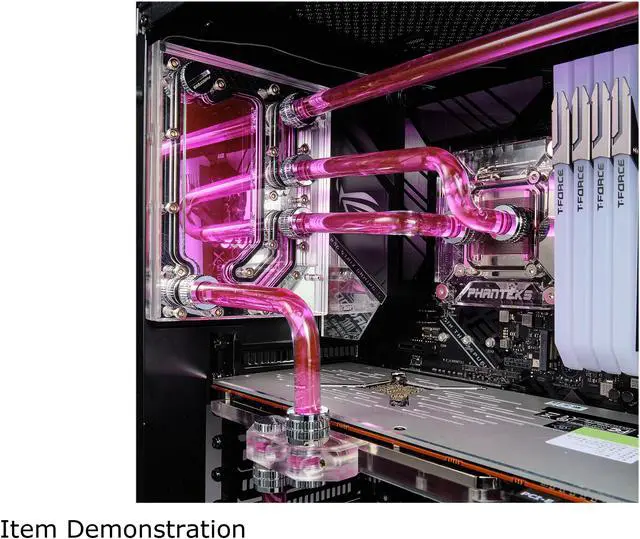 Alt view image 8 of 9 - Phanteks Glacier D120 Universal Distribution Plate, Mirror Acrylic Backplate, Digital-RGB LED