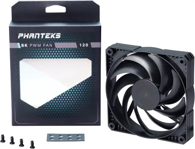 Alt view image 5 of 5 - Phanteks SK120 PWM FAN - 120mm Fan, High Airflow Nine-blade Design, Rubber Dampening Washers - Black