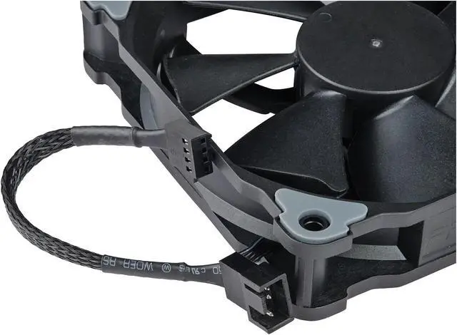 Alt view image 4 of 5 - Phanteks 120mm MP PWM Fan, High Static Pressure, Optimized for Silence, Sleeved Daisy-Chain Cables, Black Blades, Black Frame, PH-F120MP_BBK02