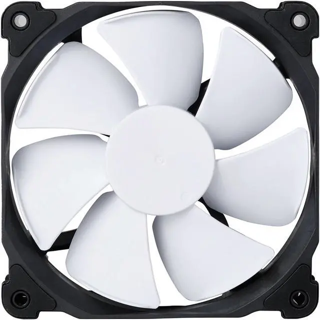 Alt view image 2 of 5 - Phanteks 120mm MP PWM Fan, High Static Pressure, Optimized for Silence, Sleeved Daisy-Chain Cables, White Blades, Black Frame, PH-F120MP_BK02