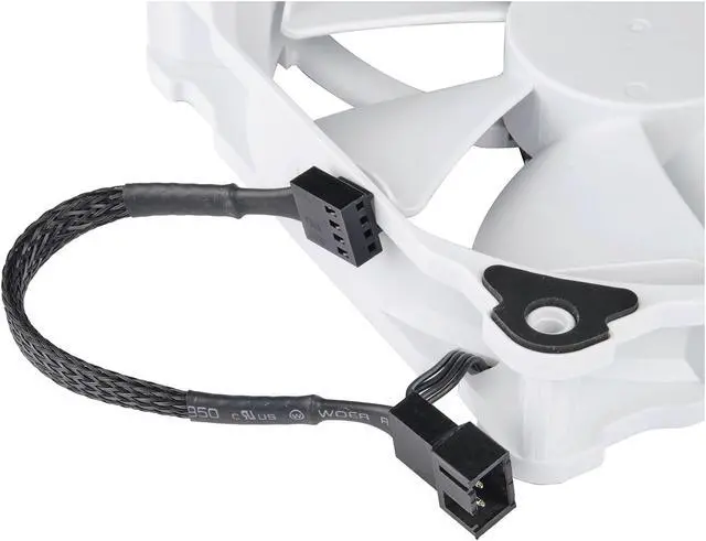 Alt view image 4 of 5 - Phanteks 120mm MP PWM Fan, High Static Pressure, Optimized for Silence, Sleeved Daisy-Chain Cables, White Blades, White Frame, PH-F120MP_WT02
