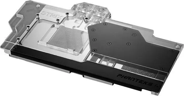 Alt view image 2 of 5 - Phanteks Glacier G6000 STRIX for ASUS ROG Strix & TUF RX 6800/6900, Nickel-Plated, Acrylic, Aluminum Cover plate, Digital-RGB, Full water block - Black