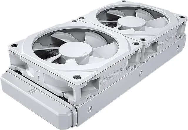 Alt view image 2 of 7 - Phanteks Glacier One 240MPH D-RGB AIO Liquid CPU Cooler, Infinity Mirror Pump Cap Design, 2x Silent 120mm MP PWM Fans, 2x D-RGB Halos Fan Frames, White LGA 1700 Compatible