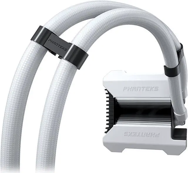 Alt view image 4 of 7 - Phanteks Glacier One 240MPH D-RGB AIO Liquid CPU Cooler, Infinity Mirror Pump Cap Design, 2x Silent 120mm MP PWM Fans, 2x D-RGB Halos Fan Frames, White LGA 1700 Compatible