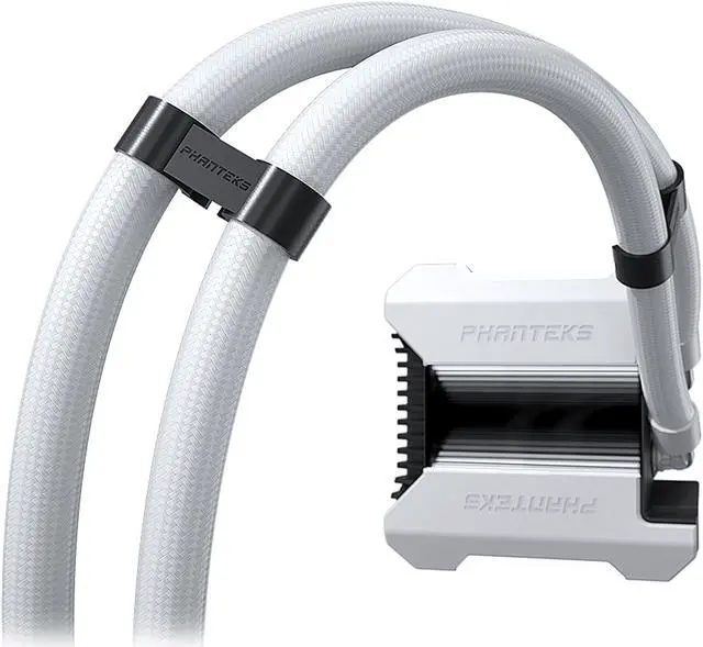 Alt view image 5 of 6 - Phanteks Glacier One 360MPH D-RGB AIO Liquid CPU Cooler, Infinity Mirror Pump Cap Design, 3x Silent 120mm MP PWM Fans, 3x D-RGB Halos Fan Frames, White, LGA 1700 Bracket included
