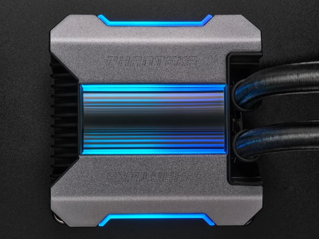 Alt view image 7 of 8 - Phanteks Glacier One 240T30 D-RGB AIO Liquid CPU Cooler, 38mm Thick Powerful Radiator, 2x T30-120 High-end Fans, Infinity Mirror Pump Cap /Aluminum Covers, LGA 1700 Bracket included
