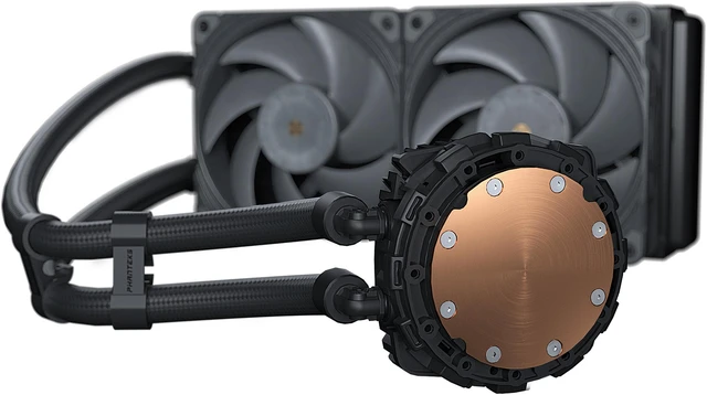 Alt view image 2 of 8 - Phanteks Glacier One 240T30 D-RGB AIO Liquid CPU Cooler, 38mm Thick Powerful Radiator, 2x T30-120 High-end Fans, Infinity Mirror Pump Cap /Aluminum Covers, LGA 1700 Bracket included