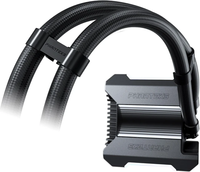 Alt view image 5 of 8 - Phanteks Glacier One 240T30 D-RGB AIO Liquid CPU Cooler, 38mm Thick Powerful Radiator, 2x T30-120 High-end Fans, Infinity Mirror Pump Cap /Aluminum Covers, LGA 1700 Bracket included