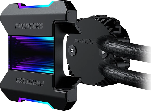 Alt view image 4 of 8 - Phanteks Glacier One 240T30 D-RGB AIO Liquid CPU Cooler, 38mm Thick Powerful Radiator, 2x T30-120 High-end Fans, Infinity Mirror Pump Cap /Aluminum Covers, LGA 1700 Bracket included
