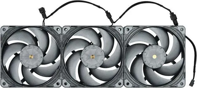 Alt view image 5 of 7 - Phanteks T30-120 Fan Triple-Pack, premium high-performance fan, excellent sound quality, 4-pin PWM, multiple fan RPM modes, Black/Grey