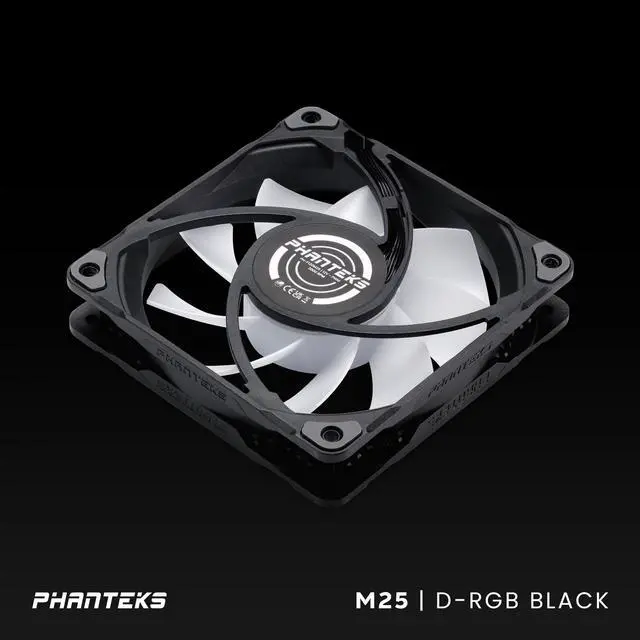 Alt view image 5 of 7 - Phanteks M25-120 D-RGB fan, High-Airflow radiator performance, PWM control up to 2000RPM, ARGB/DRGB lighting, Daisy-Chain cable, Black