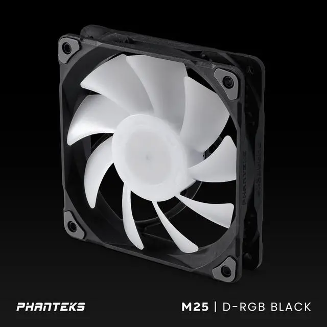 Alt view image 6 of 7 - Phanteks M25-120 D-RGB fan, High-Airflow radiator performance, PWM control up to 2000RPM, ARGB/DRGB lighting, Daisy-Chain cable, Black