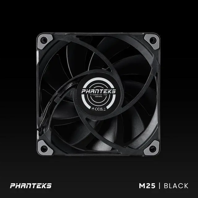 Alt view image 4 of 7 - Phanteks M25-120 fan, High-Airflow radiator performance, PWM control up to 2000RPM, Daisy-Chain cable, Black