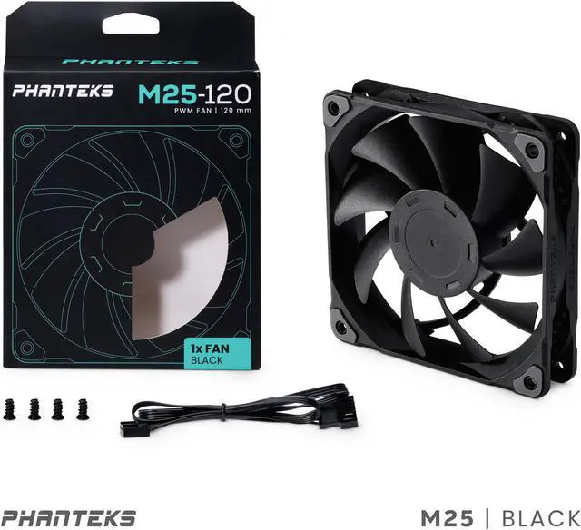 Alt view image 7 of 7 - Phanteks M25-120 fan, High-Airflow radiator performance, PWM control up to 2000RPM, Daisy-Chain cable, Black