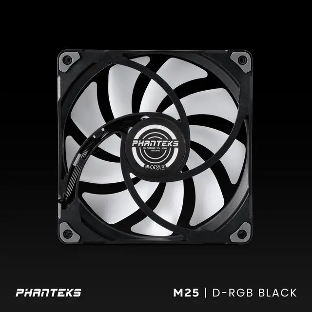 Alt view image 4 of 7 - Phanteks M25-140 D-RGB fan, High-Airflow radiator performance, PWM control up to 1800RPM, ARGB/DRGB lighting, Daisy-Chain cable, Black