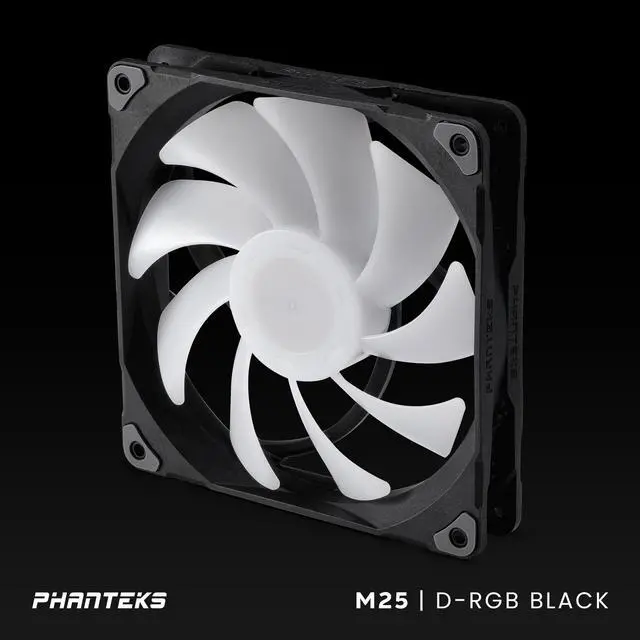 Alt view image 6 of 7 - Phanteks M25-140 D-RGB fan, High-Airflow radiator performance, PWM control up to 1800RPM, ARGB/DRGB lighting, Daisy-Chain cable, Black ,3 Pack