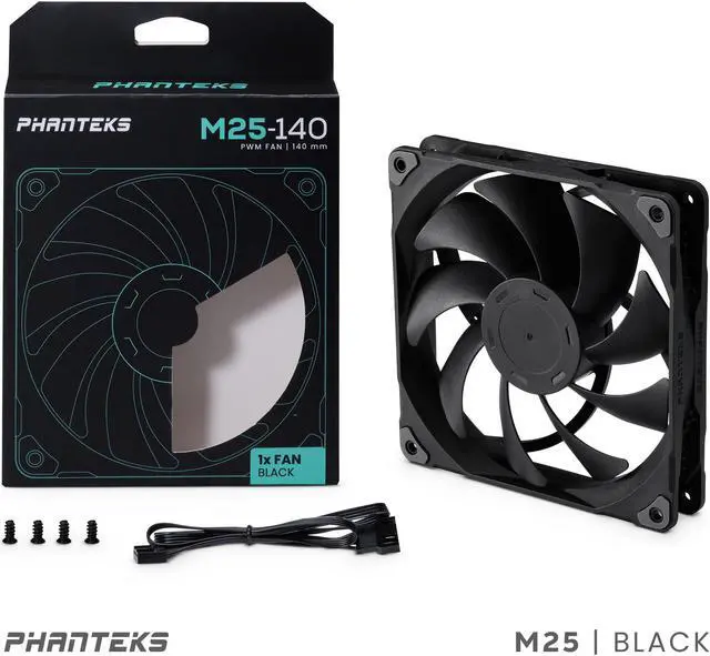 Alt view image 7 of 7 - Phanteks M25-140 fan, High-Airflow radiator performance, PWM control up to 1800RPM, Daisy-Chain cable, Black
