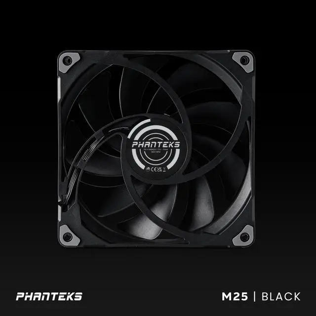 Alt view image 4 of 7 - Phanteks M25-140 fan, High-Airflow radiator performance, PWM control up to 1800RPM, Daisy-Chain cable, Black ,3 Pack
