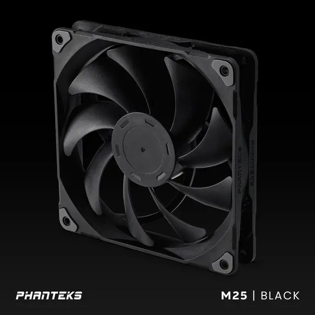 Alt view image 6 of 7 - Phanteks M25-140 fan, High-Airflow radiator performance, PWM control up to 1800RPM, Daisy-Chain cable, Black ,3 Pack