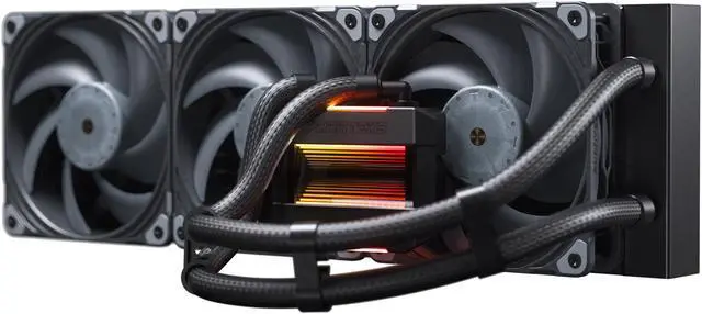 Alt view image 6 of 7 - Phanteks Glacier One 360T30 Gen 2 D-RGB AIO Liquid CPU Cooler, 360mm radiator, Infinity Mirror Pump Cap Design, Aluminum Covers, 3x T30-120 Premium High-Performance Fans, Black