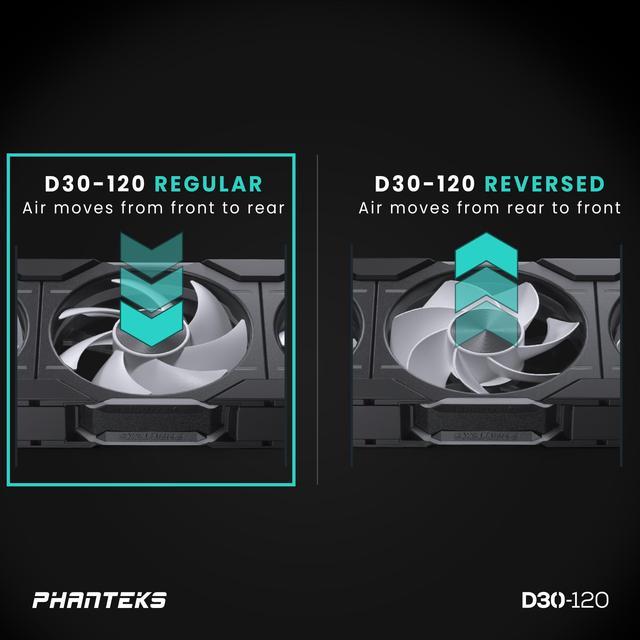 Phanteks D30-120 D30-120, Black, 3 Pack DRGB LED (573) Case Fans