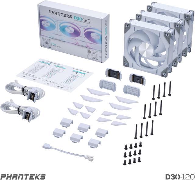 Alt view image 11 of 10 - Phanteks D30-120 DRGB PWM FAN 3Pack, Premium D-RGB Performance Fans, ARGB/DRGB lighting, Daisy-chain Fan Linking system, White, 3Pack