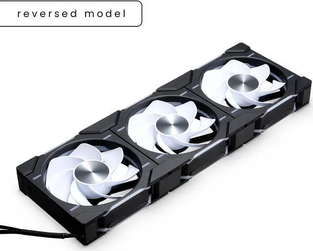 Alt view image 3 of 10 - Phanteks D30-120 DRGB PWM FAN 3Pack, Reverse Airflow Model, Premium D-RGB Performance Fans, Halos lighting Effect, ARGB/DRGB lighting, Daisy-chain Fan Linking system, Black, 3Pack