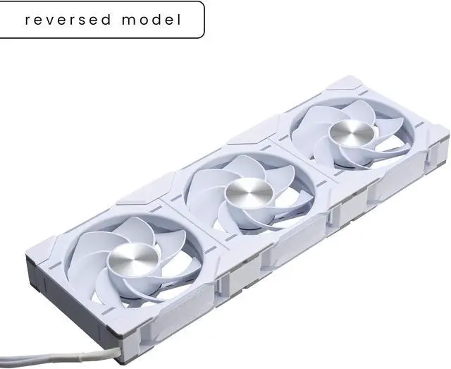 Alt view image 3 of 10 - Phanteks D30-120 DRGB PWM FAN 3Pack, Reverse Airflow Model,Premium D-RGB Performance Fans, ARGB/DRGB lighting, Daisy-chain Fan Linking system, White, 3Pack