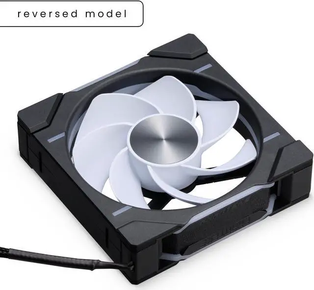 Alt view image 3 of 10 - Phanteks D30-120 DRGB PWM Fan, Reverse Airflow Model, Premium D-RGB Performance Fan, ARGB/DRGB lighting, Daisy-chain Fan Linking system, Black