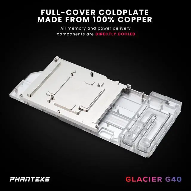 Alt view image 3 of 6 - Phanteks Glacier G4090 GIGABYTE for GIGABYTE AORUS MASTER / GAMING RTX 4090, Nickel-Plated copper block, Acrylic, Aluminum Cover plate, Digital-RGB, Black