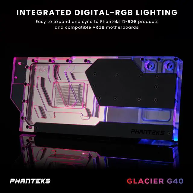 Alt view image 4 of 6 - Phanteks Glacier G4090 GIGABYTE for GIGABYTE AORUS MASTER / GAMING RTX 4090, Nickel-Plated copper block, Acrylic, Aluminum Cover plate, Digital-RGB, Black