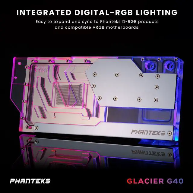 Alt view image 4 of 6 - Phanteks Glacier G4090 GIGABYTE for GIGABYTE AORUS MASTER/ GAMING RTX 4090, Nickel-Plated copper block, Acrylic, Aluminum Cover plate, Digital-RGB, Chrome