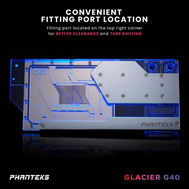 Alt view image 6 of 6 - Phanteks Glacier G4090 GIGABYTE for GIGABYTE AORUS MASTER/ GAMING RTX 4090, Nickel-Plated copper block, Acrylic, Aluminum Cover plate, Digital-RGB, Chrome