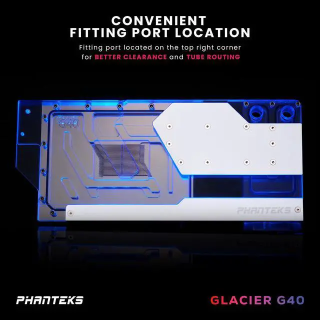 Alt view image 6 of 6 - Phanteks Glacier G4090 GIGABYTE for GIGABYTE AORUS MASTER / GAMING RTX 4090, Nickel-Plated copper block, Acrylic, Aluminum Cover plate, Digital-RGB, Matte White
