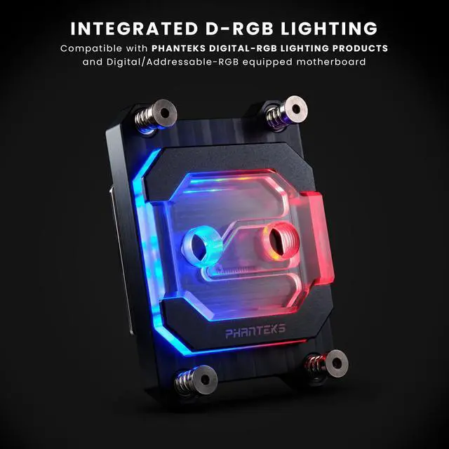 Alt view image 2 of 7 - Phanteks Glacier C370A CPU Water Block for AMD Sockets AM4 and AM5, Pure Copper Base, Digital-RGB Lighting, Black