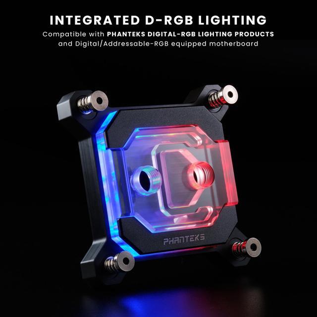 Alt view image 2 of 7 - Phanteks Glacier C370I CPU Water Block for Intel Sockets 1700/1200/115x, Pure Copper Base, Digital-RGB Lighting, Black