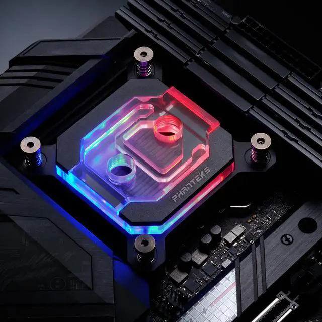 Alt view image 5 of 7 - Phanteks Glacier C370I CPU Water Block for Intel Sockets 1700/1200/115x, Pure Copper Base, Digital-RGB Lighting, Black