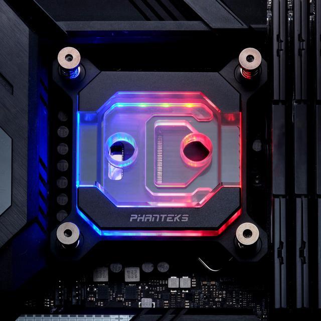 Alt view image 6 of 7 - Phanteks Glacier C370I CPU Water Block for Intel Sockets 1700/1200/115x, Pure Copper Base, Digital-RGB Lighting, Black