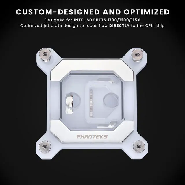 Alt view image 3 of 7 - Phanteks Glacier C370I CPU Water Block for Intel Sockets 1700/1200/115x, Support Intel 14th Gen Processor, Pure Copper Base, Digital-RGB Lighting, White