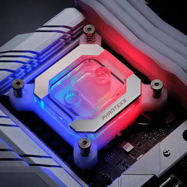Alt view image 5 of 7 - Phanteks Glacier C370I CPU Water Block for Intel Sockets 1700/1200/115x, Support Intel 14th Gen Processor, Pure Copper Base, Digital-RGB Lighting, White