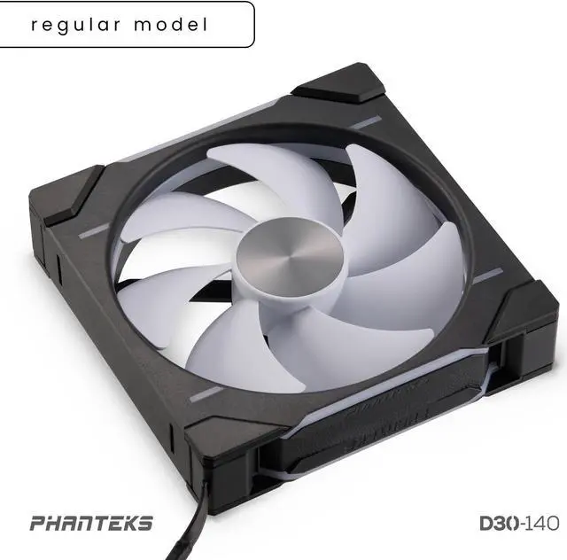 Alt view image 3 of 9 - Phanteks D30-140 DRGB PWM FAN, Premium D-RGB Performance Fan, ARGB/DRGB lighting, Daisy-chain Fan Linking system, Black