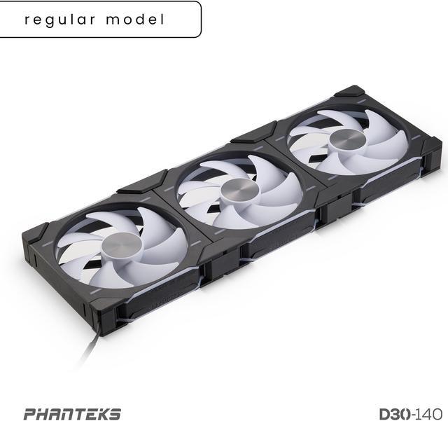 Alt view image 3 of 9 - Phanteks D30-140 DRGB PWM FAN 3Pack, Premium D-RGB Performance Fans, ARGB/DRGB lighting, Daisy-chain Fan Linking system, Black, 3Pack