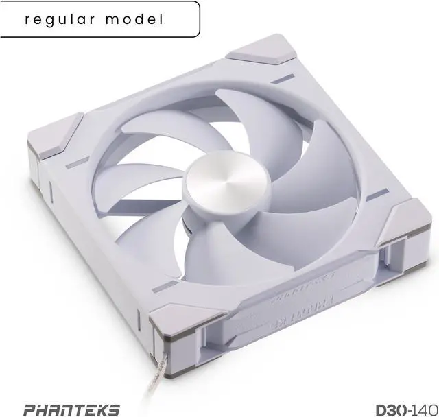 Alt view image 3 of 9 - Phanteks D30-140 DRGB PWM FAN, Premium D-RGB Performance Fan, ARGB/DRGB lighting, Daisy-chain Fan Linking system, White