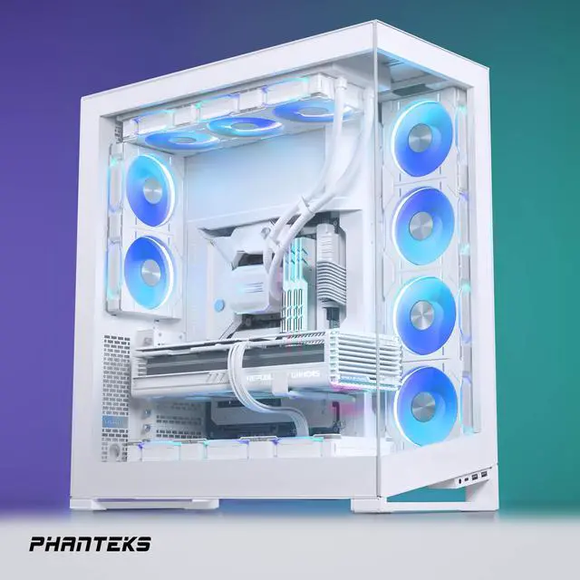 Alt view image 6 of 7 - Phanteks Glacier One 420D30 Premium D/A-RGB AIO Liquid CPU Cooler, D/A-RGB Pump Cap Design, 3x D30 140mm PWM D-RGB Fans, Supports Intel LGA 1851/1700, AMD AM5/AM4, White