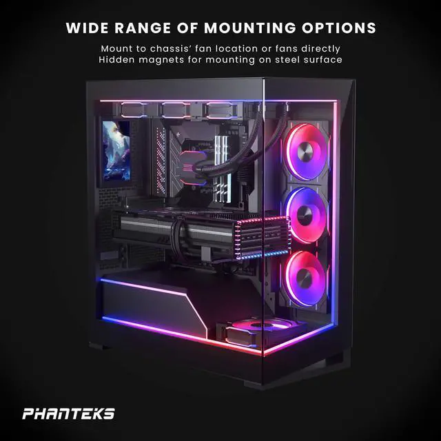 Alt view image 4 of 4 - Phanteks 5.5" Hi-Res Universal LCD Display, Magnetic Mounting, 60hz refresh rate, 2160x1440 IPS Panel with LED backlighting, 99% sRGB support, Plug and Play, HDMI, Black