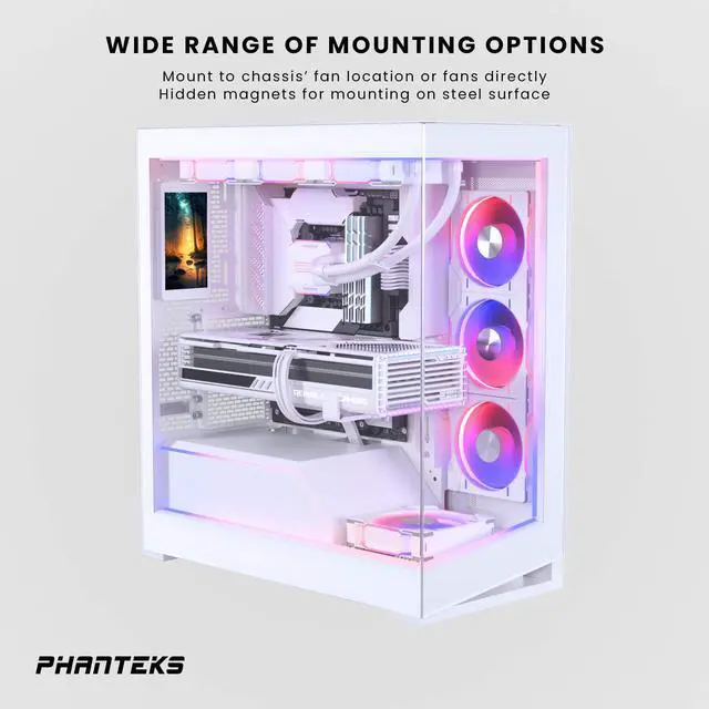 Alt view image 4 of 4 - Phanteks 5.5" Hi-Res Universal LCD Display, Magnetic Mounting, 60hz refresh rate, 2160x1440 IPS Panel with LED backlighting, 99% sRGB support, Plug and Play, HDMI, White
