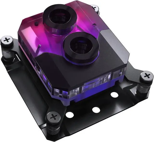 Alt view image 3 of 8 - Phanteks Glacier EZ-Fit 450CPU, Copper CPU Water Block, Intel 1700 & AMD AM5 compatible, Integrated 16mm EZ-Fit Fitting, RGB, Black
