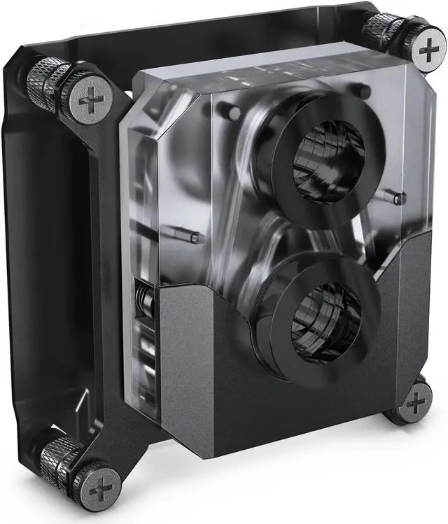 Alt view image 9 of 8 - Phanteks Glacier EZ-Fit 450CPU, Copper CPU Water Block, Intel 1700 & AMD AM5 compatible, Integrated 16mm EZ-Fit Fitting, RGB, Black